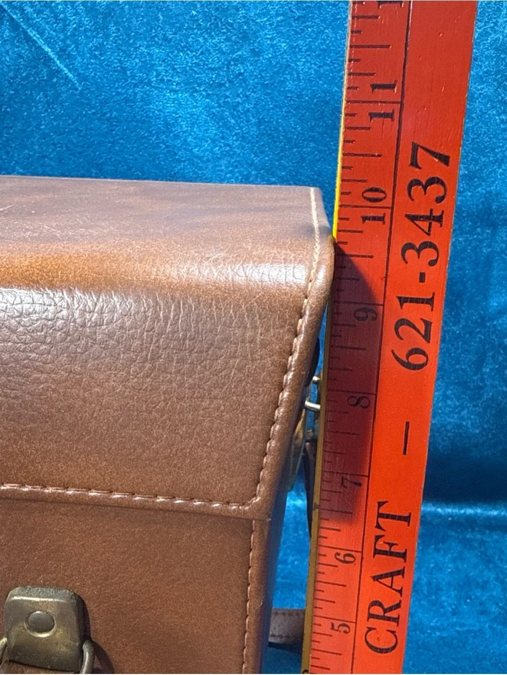 Vintage Hard Shell FOCAL Brown Leather Large Camera Case #203 Adjustable Strap
